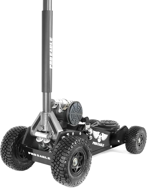 Pro Eagle 3 Ton Kratos Big Wheel Off Road Jack - Heavy Duty Hydraulic Floor Jack for Lifted Trucks & SUVs - All Terrain High Lift with 8 inch Extension & Skid Plate