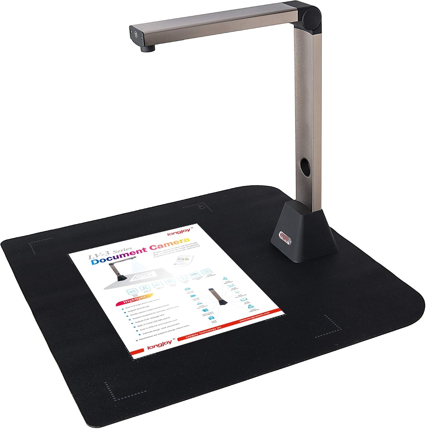 Document Camera HD Digital Portable 8MP A3 USB Document Scanner LV-3 Series LV-3800
