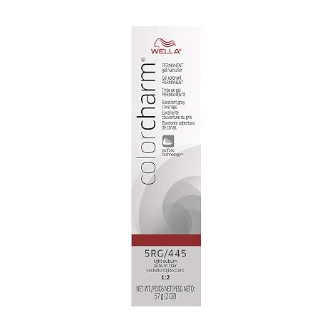 WELLA colorcharm Permanent Gel Haircolor, With Long Lasting Gelfus Technology, For Gray Coverage, 5RG Light Auburn, 2 oz