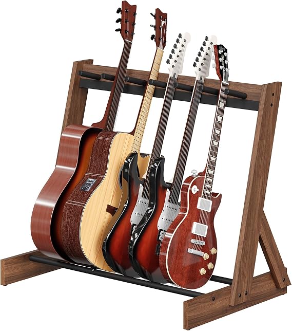 MAHANCRIS Guitar Stand,Hardwood Guitar Rack for Multiple Instruments