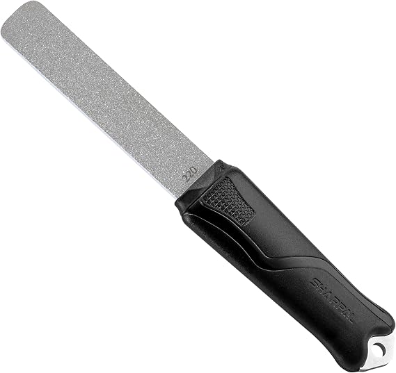 SHARPAL 120N Dual-Grit Diamond Sharpening Stone Garden Tool File | Extra Coarse 200 / Fine 600 Grit, Knife Sharpener For Lawn Mower Blade, Axe, Hatchet, Hedge Shears, Chisels, Drills
