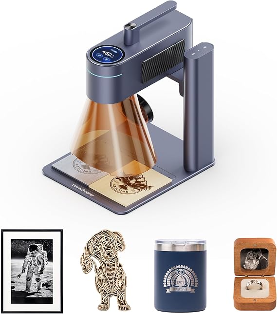 LaserPecker LP4 Dual 10W Diode + 2W IR Laser Engraver, 4000mm/s Ultra Fast Speed Handheld Laser Engraving & Cutting Machine for Metal, Wood, Leather, Acrylic, Glass and More (Basic)