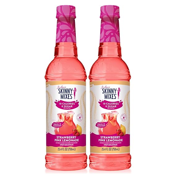 Jordan's Skinny Mixes Strawberry Lemonade Syrup, Pack of 2, 25.4 fl oz