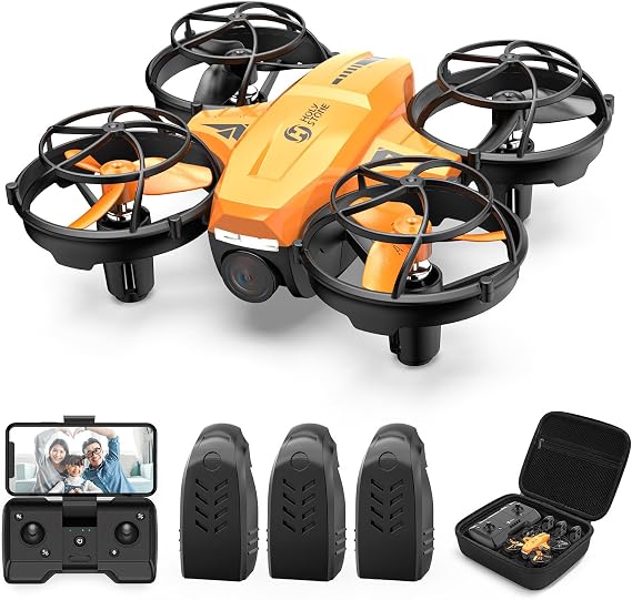 Holy Stone HS420 Drone, Under 3.5 oz 100 g, Small, 1080P Camera, For Children, 3 Batteries, Indoor, Mini Drone, Beginners, Kids, Storage Case Included, Throwing Takeoff Mode, Headless Mode