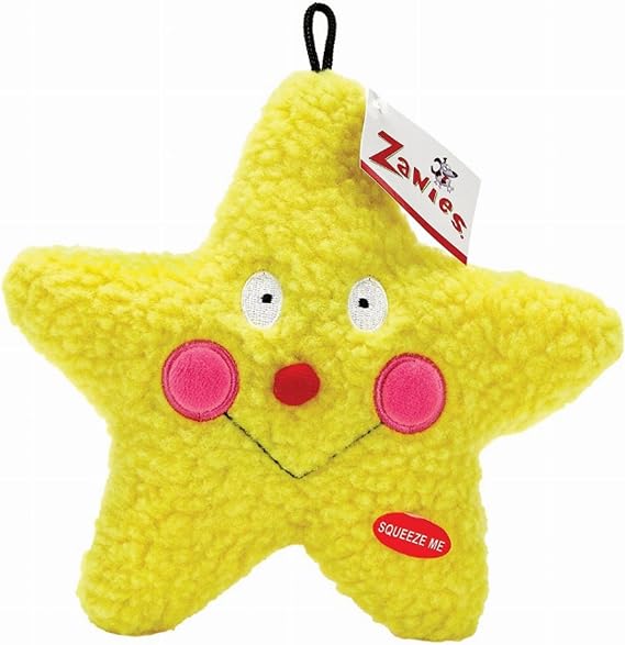 Zanies Smiling Star Dog Toys, Yellow Star, 7.5"