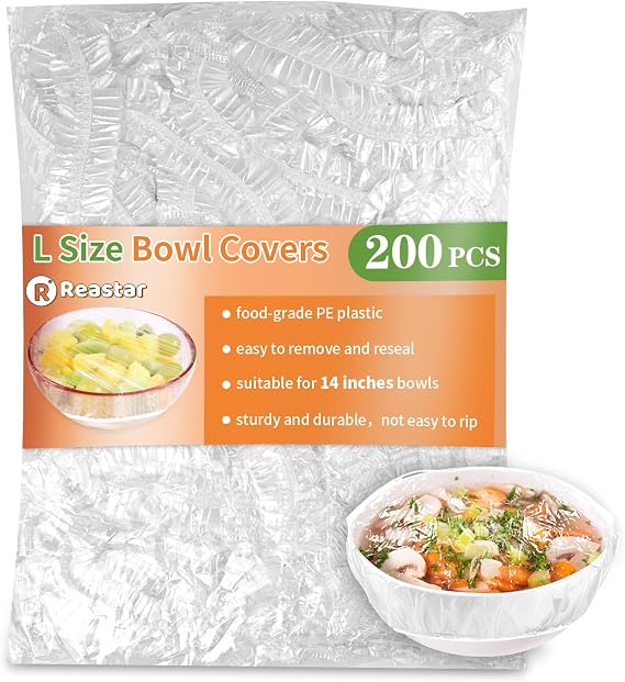 Reastar Bowl Covers for Bread Proofing, Plastic Shower Cap for Sourdough, L