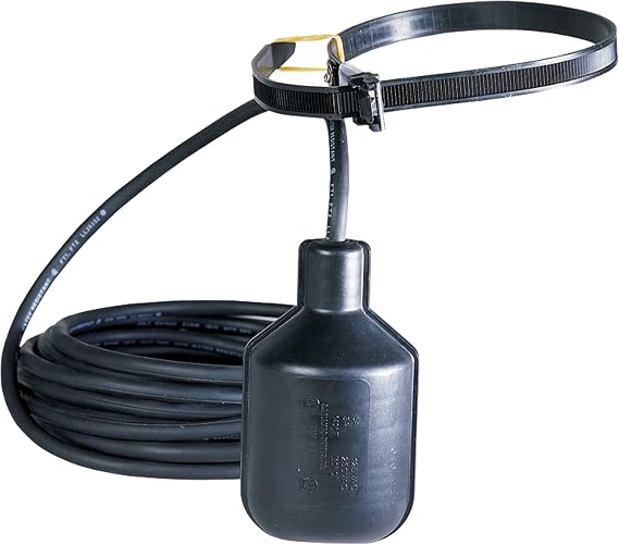 Little Giant CFST, 5 Amp, 115/230 Volt, 50/60 Hz Pump Down Control Float Switch for use with Control Panels with or without an Alarm, 20-Foot Lead Wires (Plugless), Black, 950267