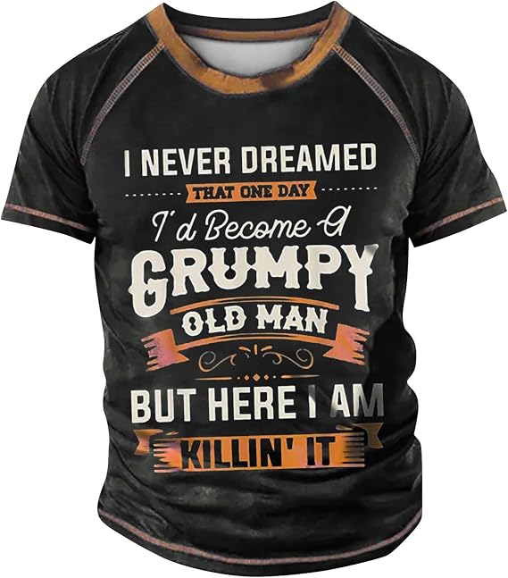 Ymosrh Mens T Shirts Fashion Casual Graphic Tees Short Sleeve Crewneck Summer Tops Print Tee Shirts, S-6XL
