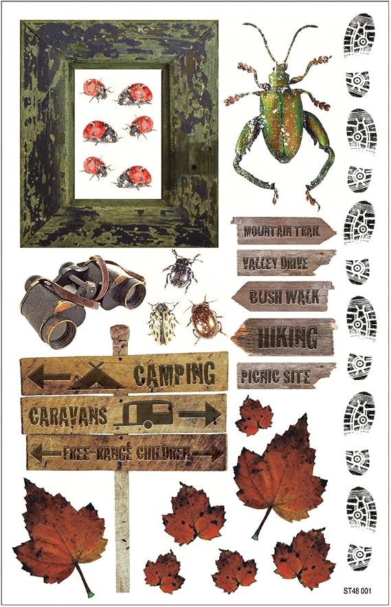 Rustic Cardstock Stickers, 8-1/4 by 5-1/4-Inch, Pictures