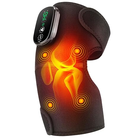 Cordless Heated Knee Massager for Pain Relief, FSA Eligible HSA 2026 Upgrade 4-Motor Full-Coverage Vibration & Heat, XL Heating Knee Brace for Targeted Pain Relief in Knee, Shoulder & Elbow, 5 Heat Levels & 5 Massage Modes