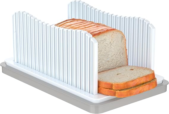 CAWIU Bread Slicer for Homemade Bread, Adjustable Width Bread Slicing Guide