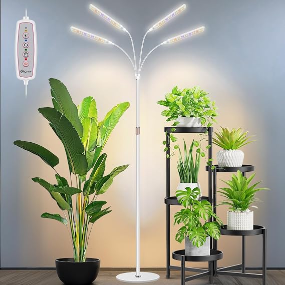 Kullsinss Floor Grow Lights for Indoor Plants with Stand, 4-Head 228 LEDs