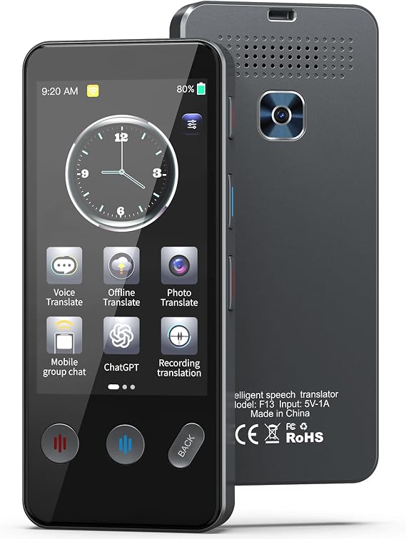 Language Translator Device Instant Two-Way Translator Device for 139+ Languages, High Accuracy Real-Time Translation Device with Online Offline Photo Translation for Travel, Business