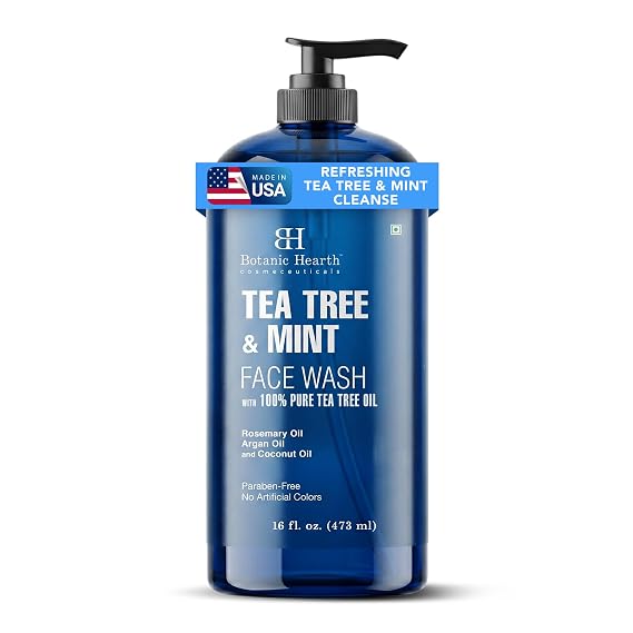 Botanic Hearth Tea Tree Face Wash With Mint - 16 Fl oz