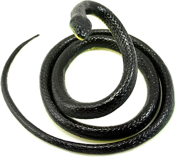 Paialco Realistic Rubber Snake Toy 52 Inch Long (Black)