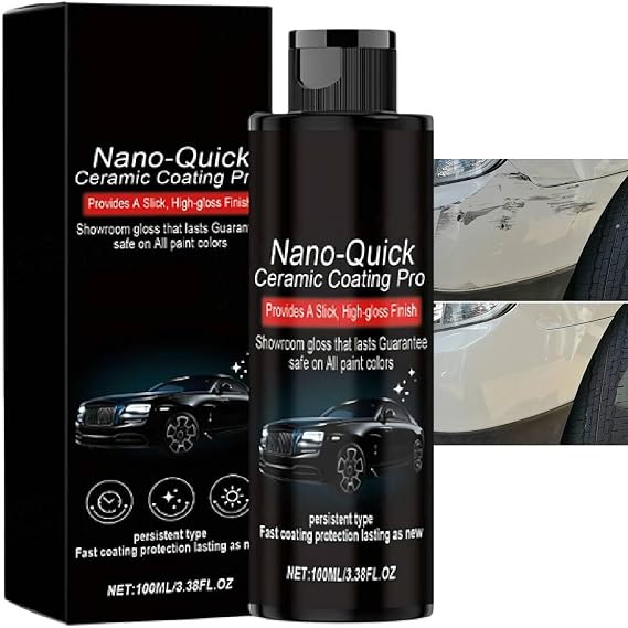 Nano-Quick Ceramic Coating Pro for Automobiles,100ml Nano Quick Coat Restore,Fast Effective Polish&Long-Term Hydrophobic Protection,Easy Spray and Wipe,Waterless Wash (1Pcs)