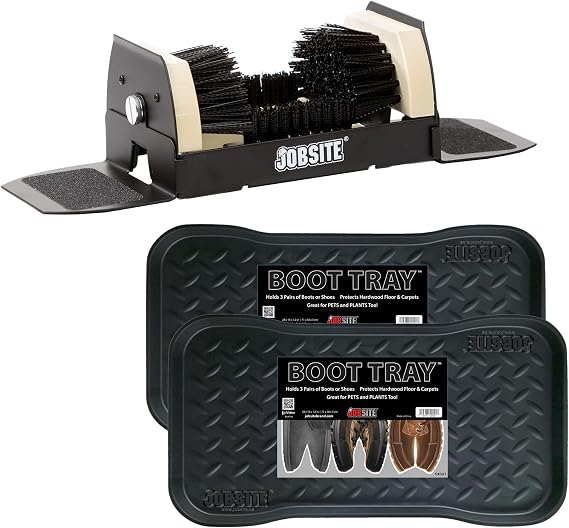 JobSite Boot Scrubber & 2 Boot Trays