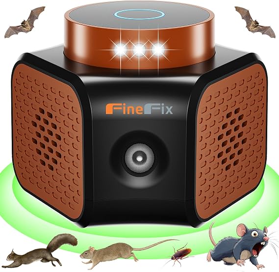 FineFix Ultrasonic Pest Repeller Indoor, Mouse Repellent Ultrasonic Plug-in | 4 operating modes to get rid of mice, rodent repellent, mouse blocker for House, attics, garages, warehouses and RVs