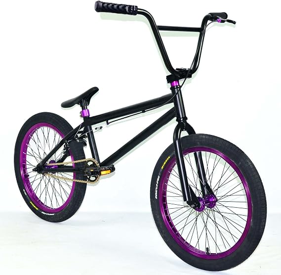 ORDlBMX BMX Bicycle Biketrial, Street BMX Bike, Adult Children Beginner Level to Advanced Rider, Professional Grade Stunt Action BMX Bicycle, High Carbon Steel Body- 20 Inch
