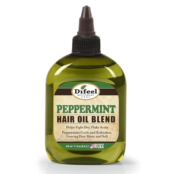 Difeel Peppermint Hair Oil Blend 7.1 Ounce - For Dry & Flaky Scalp, Cools & Refreshes Hair, Leaves Hair Shiny & Soft, Provides Immediate & Long Lasting Benefits For Hair
