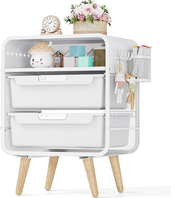 SYKIARIOL Kids Nightstand, Bedside Table, White Side Table