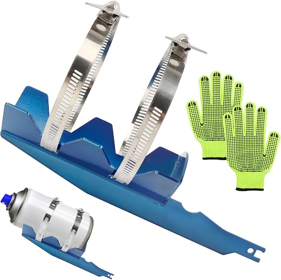 Paint Can Shaker for Reciprocating Saw, 304 Stainless Steel Double Clamp & One-Click Adjustment, Secure Grip for 2"-3" Cans, Fast Mixing Prevents Arm Fatigue, Includes Gloves