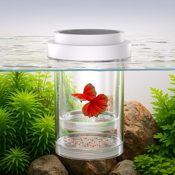 Floating Breeder Box for Fish Tank Aquarium Isolation Separator Hatchery Incubator for Guppy, Betta, Clownfish, Coral, Baby & Injured Fish