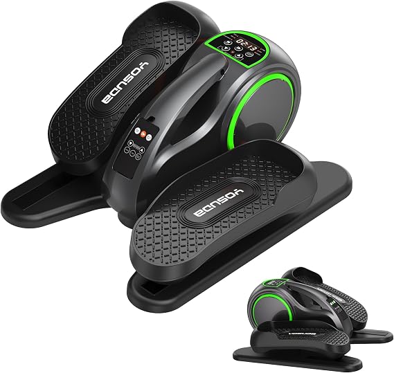 YOSUDA Under Desk Elliptical Machine, Ellipse Leg Exerciser for Seniors with 10 resistances & speeds,Black Green