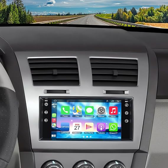 Car Stereo for Dodge Challenger(2008-2014), for Dodge Avenger(2008-2014),7 HD Touchscreen Car Radio Android 12 System, Wireless CarPlay & Android Auto, GPS Navigation & Bluetooth, 4GB + 64GB