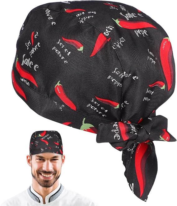 KESYOO Restaurant Waiter Cap Kitchen Chef Hat Creative Working Cap Comfortable Cooking (Chili)