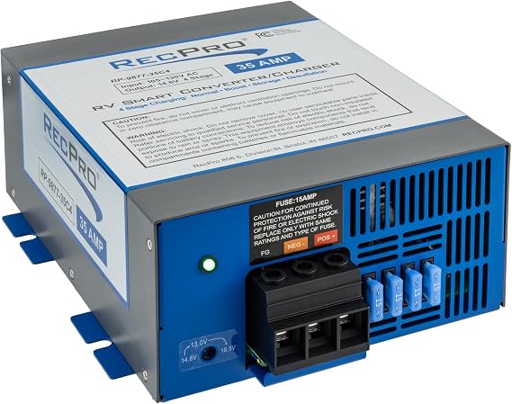 RecPro 35 Amp RV Power Converter & Battery Charger | 4-Stage Charging