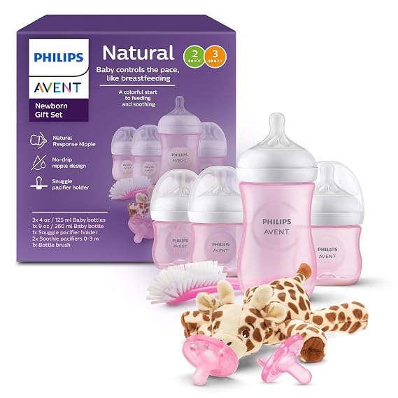 Philips Avent Natural Response Baby Gift Set - 4 Bottles, Soothie Pacifiers