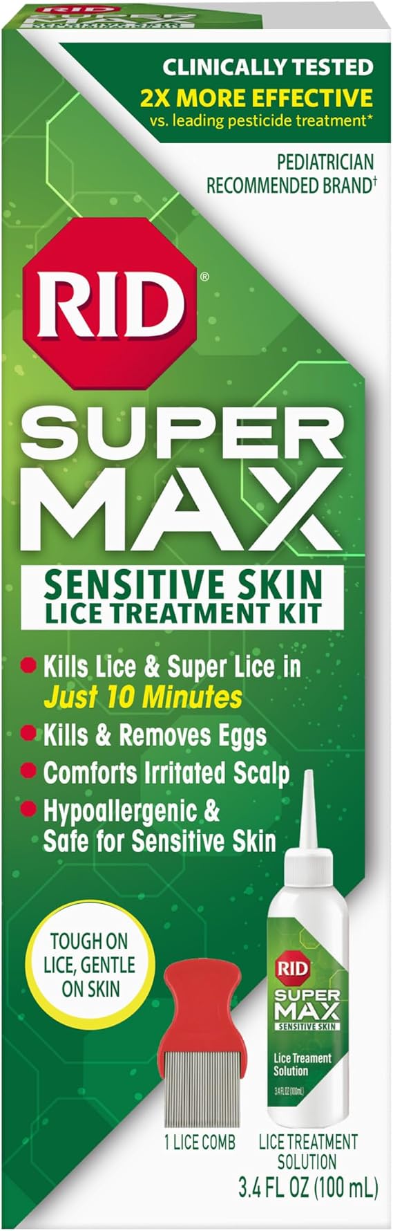 RID Sensitive Skin Lice Treatment, Kills Super Lice & Eggs, Gentle Formula