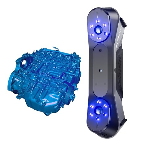 Creality 3D Scanner CR-Scan Raptor for 3D Printing, 60fps Multiple-line Blue & NIR Consumer Handheld Scanner 0.02mm Accuracy, Anti-Shake Tracking, 24-Bit Fast Full-Color Scanning for Windows macOS