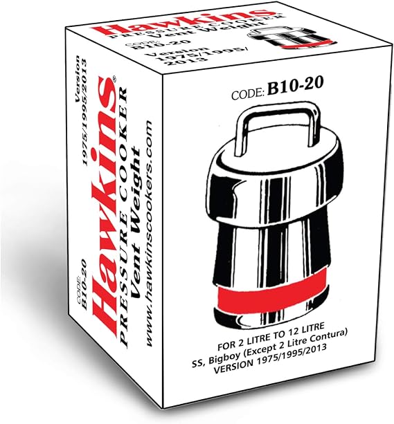 Hawkins Whistle Vent Weight for Stainless Steel and Bigboy Pressure Cooker, 1.5 Liter to 22 Litre