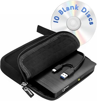 Gotega External DVD Drive USB 3.0 Type C USB C Portable CDDVD -RW Disk Drive External DVD Player for Laptop CDDVD ROM Burner Reader Compatible with Desktop PC Windows Linux OS Apple Mac