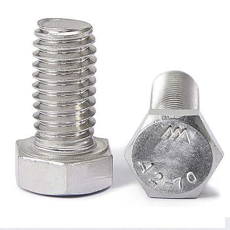 M10-1.5 x 20mm 10Pcs Hex Bolts, Hexagon Head Screws, 304 Stainless Steel(A2-70), Metric Fully Thread, Bright Finish