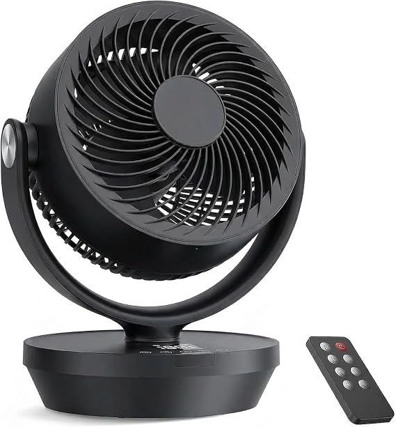 PNTCK Air Circulator Fan for Bedroom, 13" Table Fan with 90 Oscillating & 120 Tilt, 60ft Strong Airflow, Quiet 25dB Electric Desk Fan with 4 Speeds, 4 Modes & 12H Timer