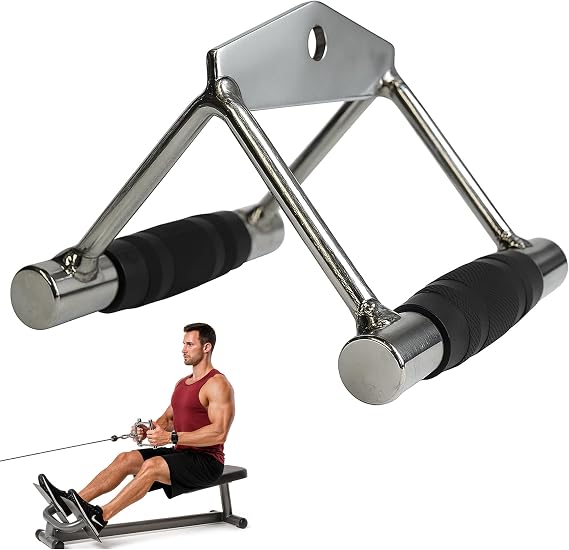Gym Cable Attachments – Lat Pull Down Bar, Double-D Row Handle, V Bar Cable Attachment, D Handles, Tricep Bar for Cable Machines – Cable Machine Attachments for Pulley Machines & Rowing