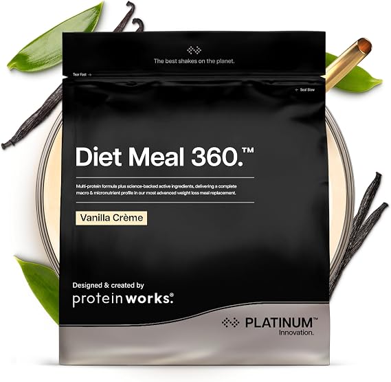 Protein Works | Diet Meal 360 - Platinum, Vanilla Crème, 2kg | Advanced Diet Meal Replacement Shake, Supports Weight Loss, Nutritionally Complete, Fuller for Longer, 26 Vitamins & Minerals