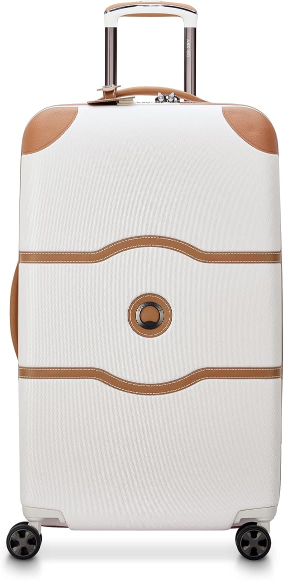 Delsey Paris Chatelet Hardside Luggage with Spinner Wheels, Champagne White, Checked-26 Inch Trunk, No Brake, Chatelet Hardside Luggage with Spinner Wheels