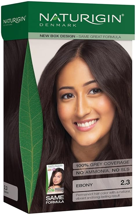 Naturigin Ammonia Free Permanent Hair Color for Women, 2.3 Ebony