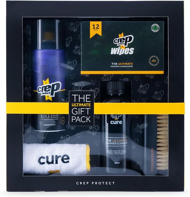 Crep Protect Ultimate Shoe Care Gift Set - Suede Protector Spray - Sneaker Cleaner Solution - Cleaning Wipes - Premium Shoe Brush - Microfiber Cloth | Sneakerhead Gift for Men & Women
