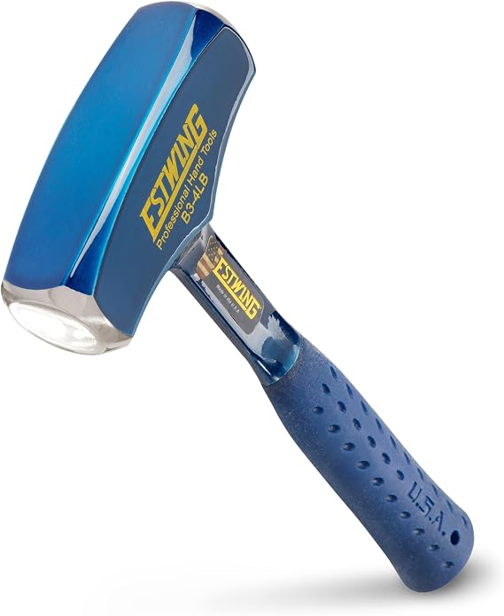 ESTWING Drilling/Crack Hammer, 4lb Hand Sledge, B3-4LB | Made in USA, Finish May Vary, Heavy Hitting 4Lb Hammer, Forged In One Piece, Patented Shock Reduction Grip