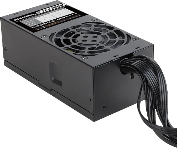 TFX 300W ESGAMING Flex ATX 300W Power Supply Support 115/220V Switch, 1x 20/24Pin Main Power, 1 x 12V(P4), 2 x PATA, 3 x SATA, 1 x Floppy, All Protections