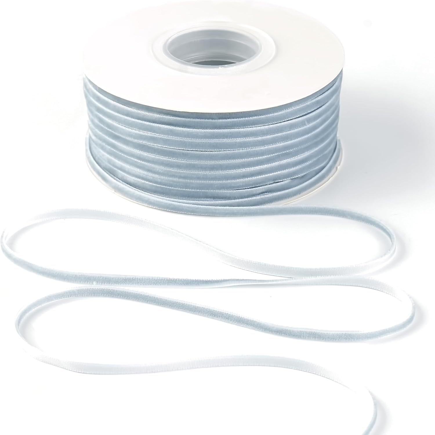 MAYREEL 18 Inch Dusty Blue Velvet Ribbon Thin Slate Blue Vintage Ribbon for Wedding Invitations Gift Wrapping Party Favor Boxes 50 Yards