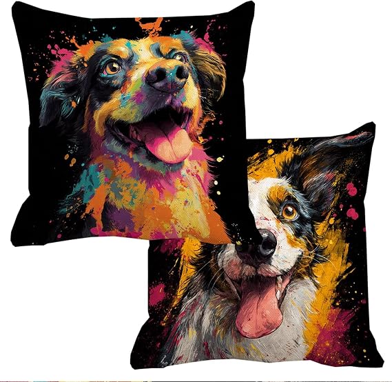 Abstract Cushion Covers 26x26in Garden Cushions Waterproof Sofa Cushions for Outdoor Furniture Dog Outdoor Cushion Covers Set of 2 Velvet Throw Pillow Cover Scatter Extra Decorative Pillows f-13496