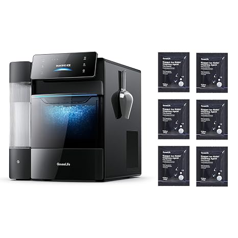 GoveeLife Smart Nugget Ice Maker Pro Bundle with Nugget Ice Maker Cleaning Agent, 6 Pack Per Box