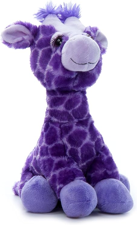 The Petting Zoo Lash'z Purple Giraffe Stuffed Animal, Kids Gifts, 12 in | Purple Giraffe Wildlife Zoo Animals by Zoologee. Great Toys for Girls and Boys. Plush Gifts for Kids