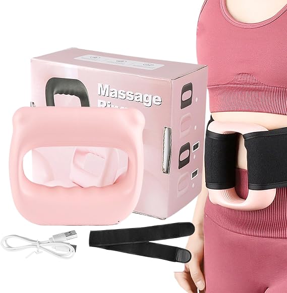 Electric Massager Ring for Muscles Recovery Relaxation Wellness Fitness | 3 Speed Abdominal Massager with Belt Thighs Stomach Arms Buttocks for Home Fitness Yoga Sports Entertainmen